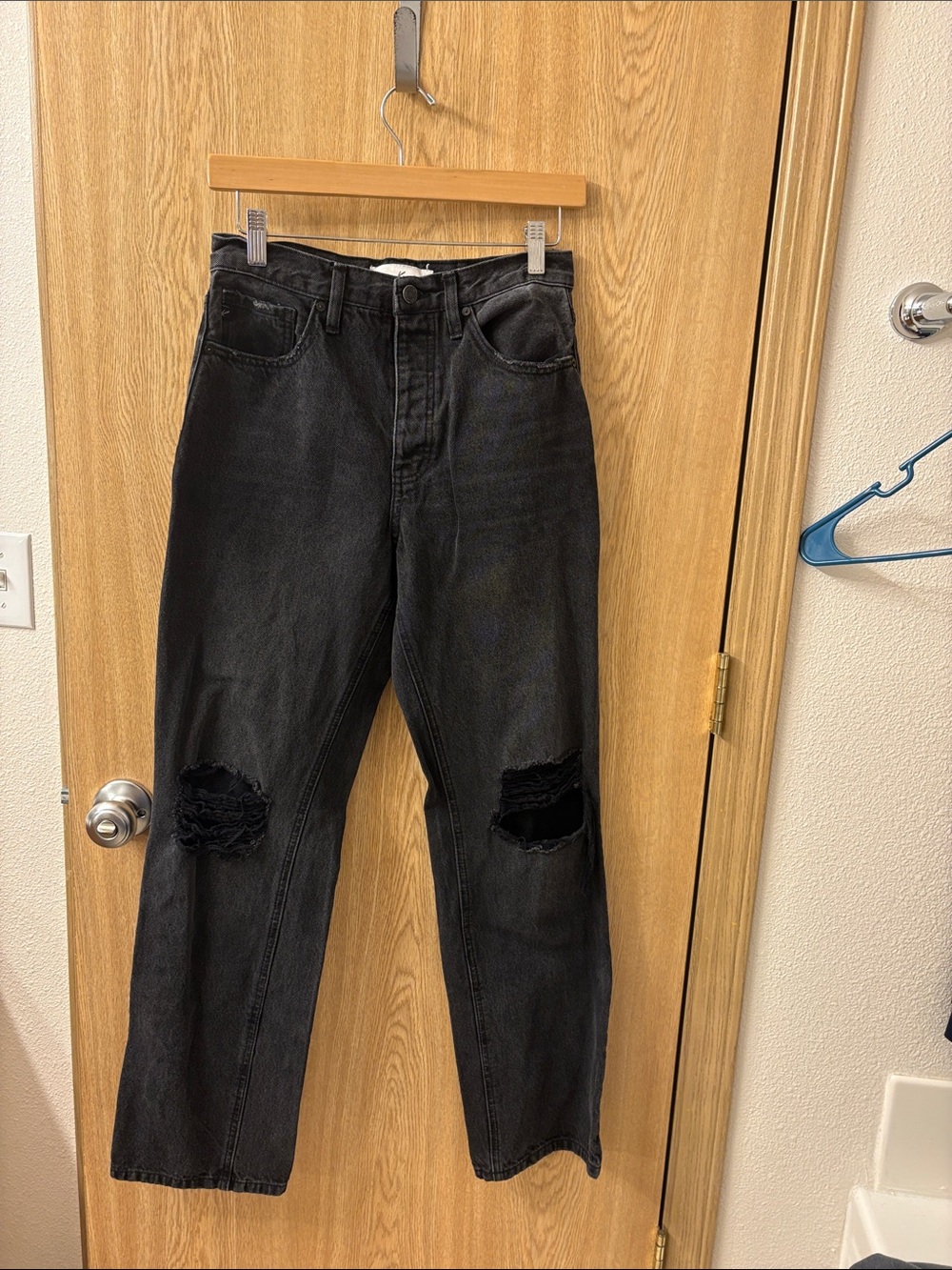 KanCan Black Straight Leg Ripped Jeans